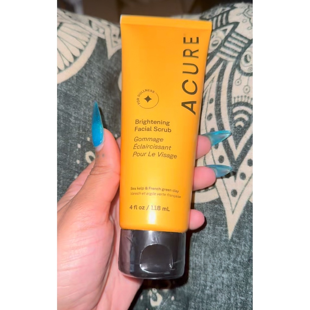 Acure Brightening Facial Scrub Sea Kelp & French Green Clay 4 fl oz 118 mL